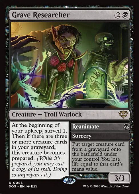 MTG Grave Researcher // Reanimate PSOS 085P Promo Pack Foil