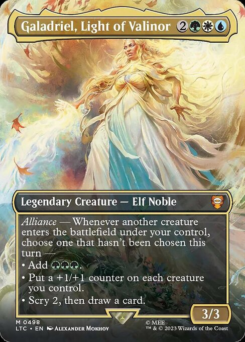 MTG Galadriel, Light of Valinor LTC 498 Showcase Ring Foil