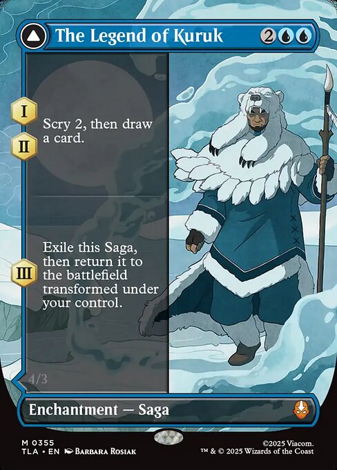 MTG The Legend of Kuruk // Avatar Kuruk TLA 355 Borderless Double-Faced Saga Nonfoil