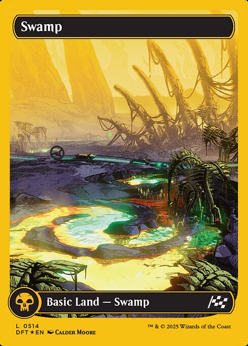 MTG Swamp DFT 514 Full-Art Panorama Basic Land First-Place Foil