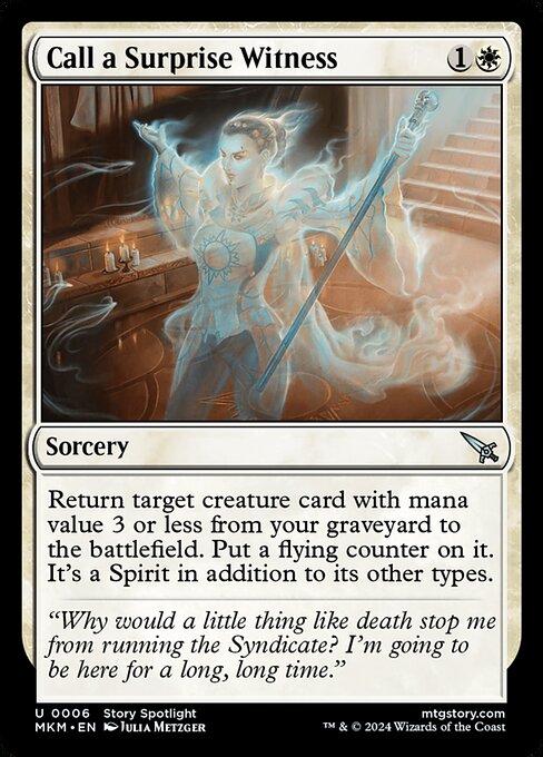 MTG Call a Surprise Witness MKM 006 Regular Foil