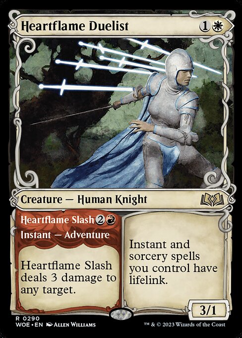 MTG Heartflame Duelist // Heartflame Slash WOE 290 Showcase Adventure Foil