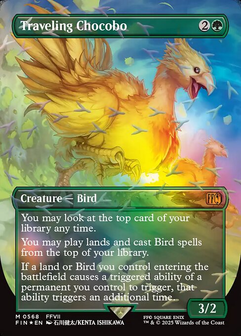 MTG Traveling Chocobo FIN 568 Borderless Chocobo Bundle Chocobo Track Foil