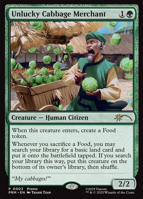 MTG Unlucky Cabbage Merchant PW25 015 Standard Showdown Promo Foil