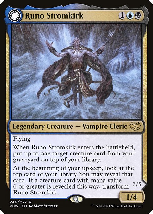 MTG Runo Stromkirk // Krothuss, Lord of the Deep VOW 246 Standard Foil front