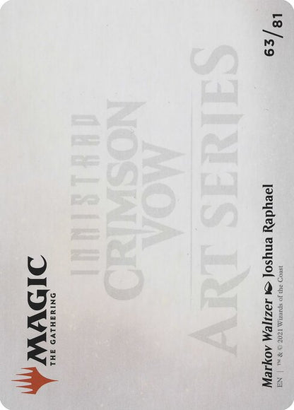MTG Markov Waltzer AVOW 063 Art Card Gold Stamped Signature reverse
