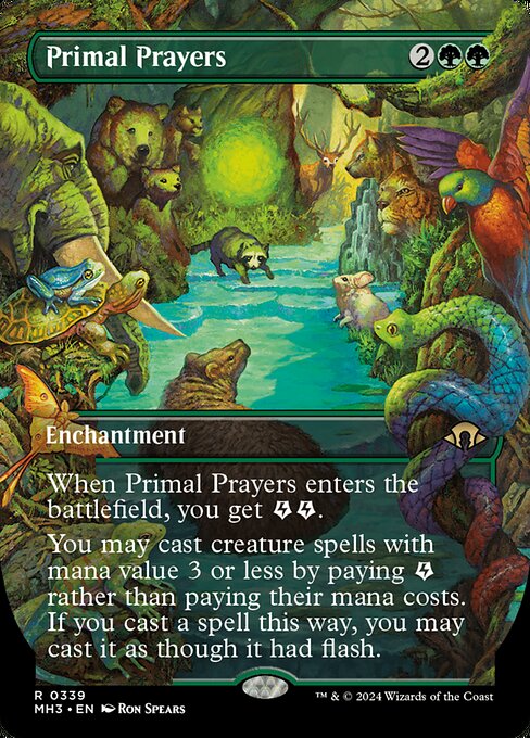 MTG Primal Prayers MH3 339 Borderless Frame Break Foil