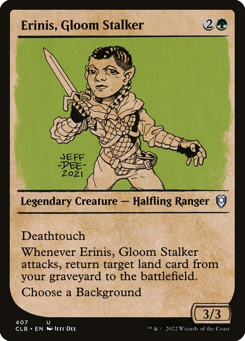 MTG Erinis, Gloom Stalker CLB 407 Showcase Rulebook Foil