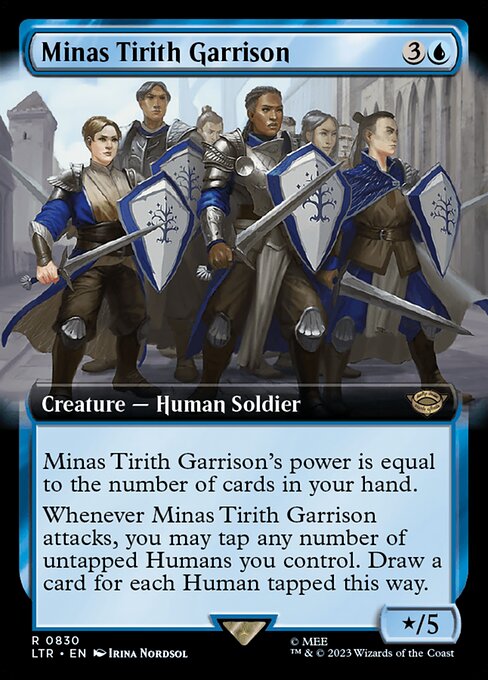 MTG Minas Tirith Garrison LTR 830 Extended Art Jumpstart Volume 2 Nonfoil