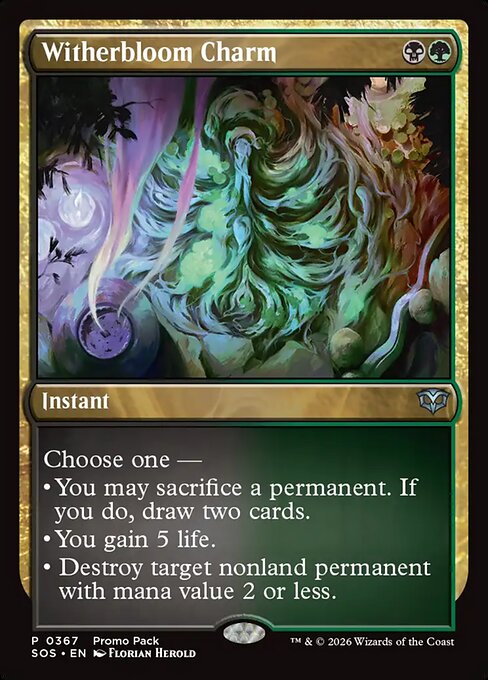 MTG Witherbloom Charm SOS 367 Alternate Art Foil