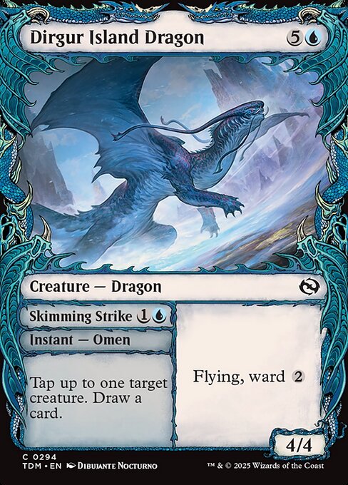 MTG Dirgur Island Dragon // Skimming Strike TDM 294 Showcase Draconic Frame Nonfoil