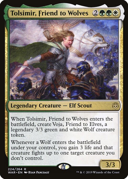 MTG Tolsimir, Friend to Wolves WAR 224 Standard Nonfoil front