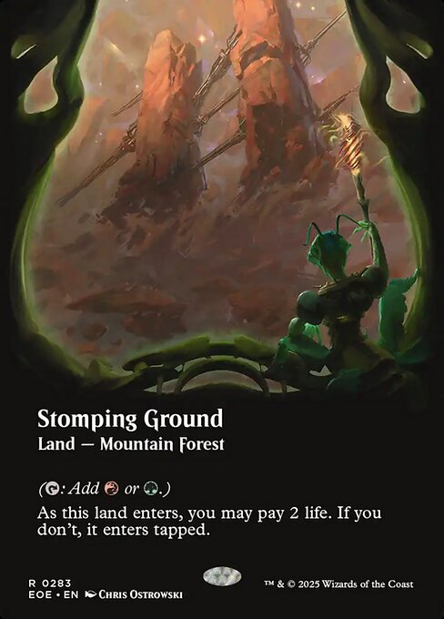 MTG Stomping Ground EOE 283 Borderless Viewport Nonfoil