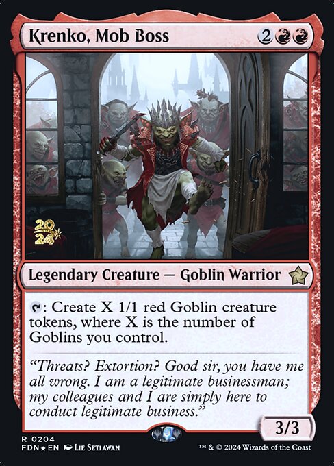 MTG Krenko, Mob Boss PFDN 204s Prerelease Foil