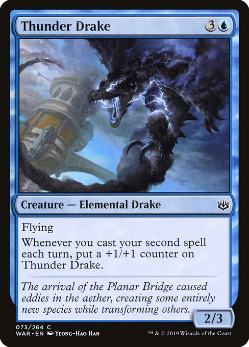 MTG Thunder Drake WAR 073 Standard Foil front