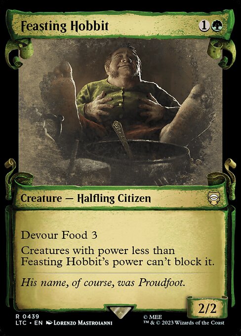 MTG Feasting Hobbit LTC 439 Alternate Art Nonfoil