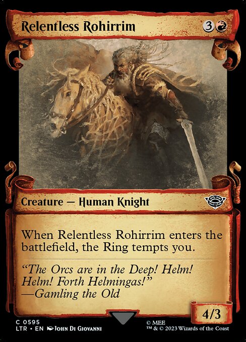 MTG Relentless Rohirrim LTR 595 Showcase Scrolls of Middle-earth Silver Foil