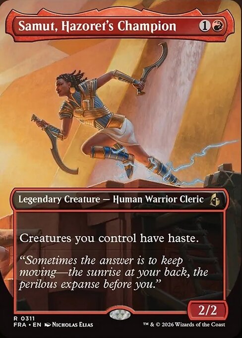 MTG Samut, Hazoret's Champion FRA 311 Borderless Echoed Pairs Foil front