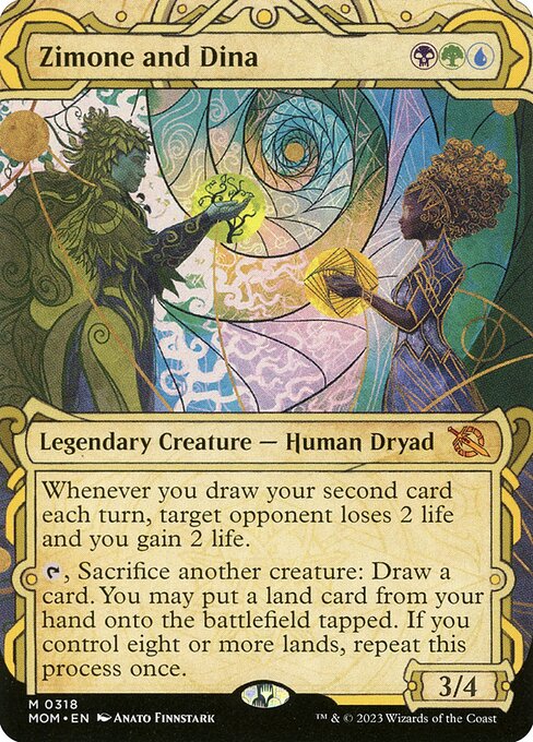 MTG Zimone and Dina MOM 318 Planar Showcase Nonfoil