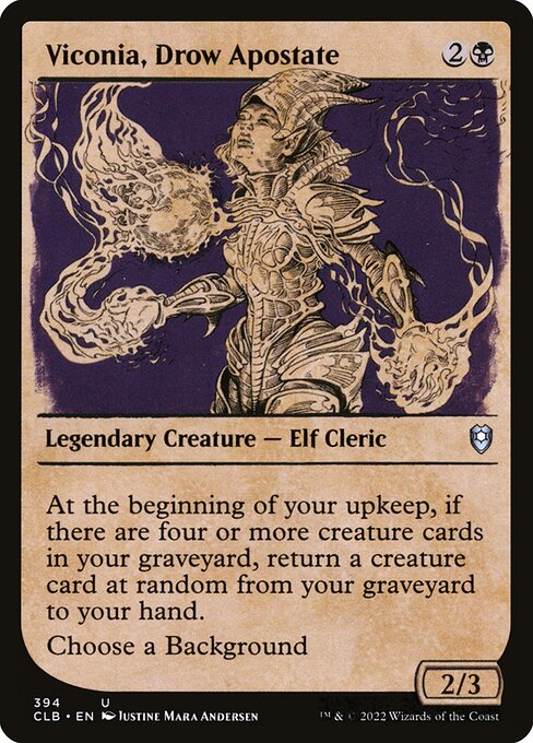 MTG Viconia, Drow Apostate CLB 394 Showcase Rulebook Nonfoil