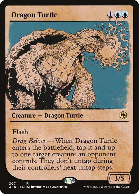 MTG Dragon Turtle AFR 307 Rulebook Showcase Foil