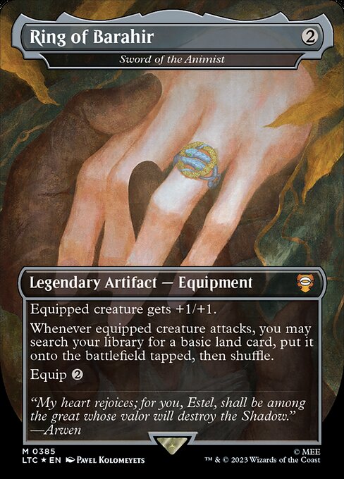 MTG Sword of the Animist LTC 385 Showcase Ring Surge Foil