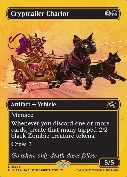 MTG Cryptcaller Chariot DFT 523 Borderless Revved Up First-Place Foil