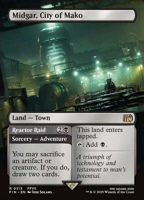 MTG Midgar, City of Mako // Reactor Raid FIN 313 Borderless Adventure Land Nonfoil
