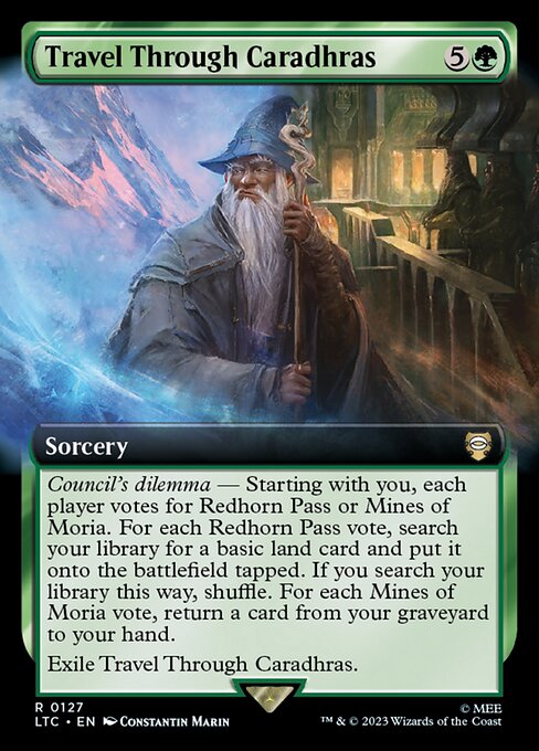 MTG Travel Through Caradhras LTC 127 Extended Art Nonfoil