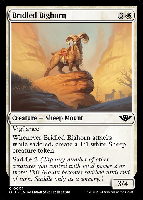 MTG Bridled Bighorn OTJ 007 Regular Nonfoil