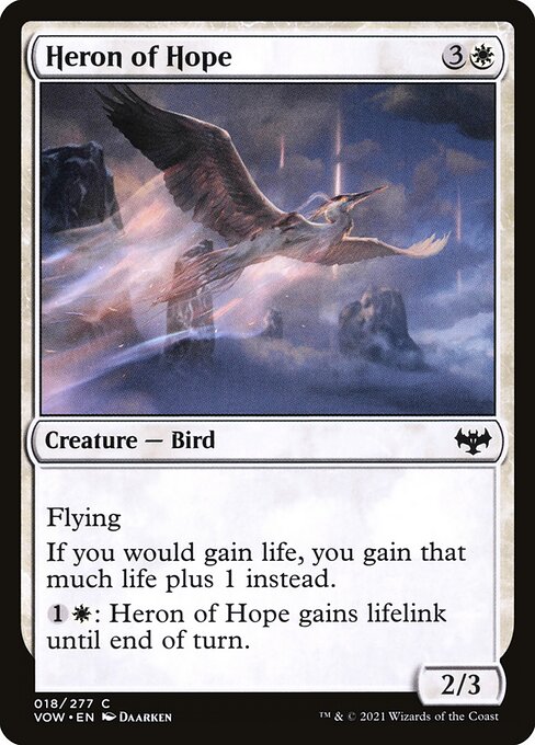 MTG Heron of Hope VOW 018 Standard Nonfoil front