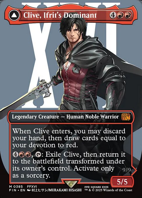 MTG Clive, Ifrit's Dominant // Ifrit, Warden of Inferno FIN 385 Borderless Character Foil