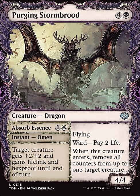 MTG Purging Stormbrood // Absorb Essence TDM 315 Showcase Draconic Frame Foil