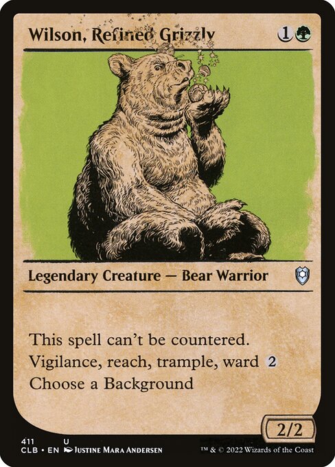 MTG Wilson, Refined Grizzly CLB 411 Showcase Rulebook Foil