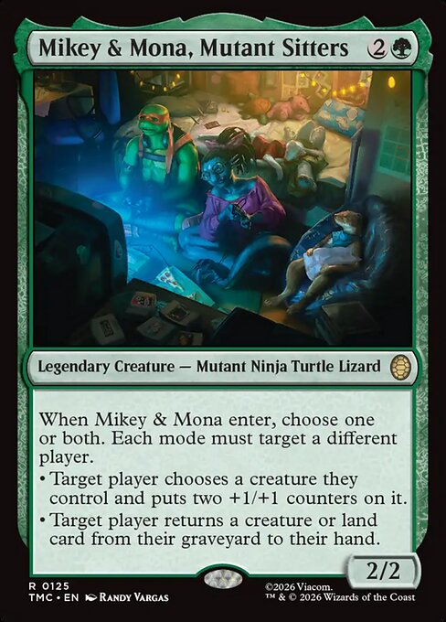 MTG Mikey & Mona, Mutant Sitters TMC 125 Turtle Team-Up Nonfoil