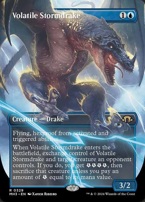 MTG Volatile Stormdrake MH3 329 Borderless Frame Break Foil