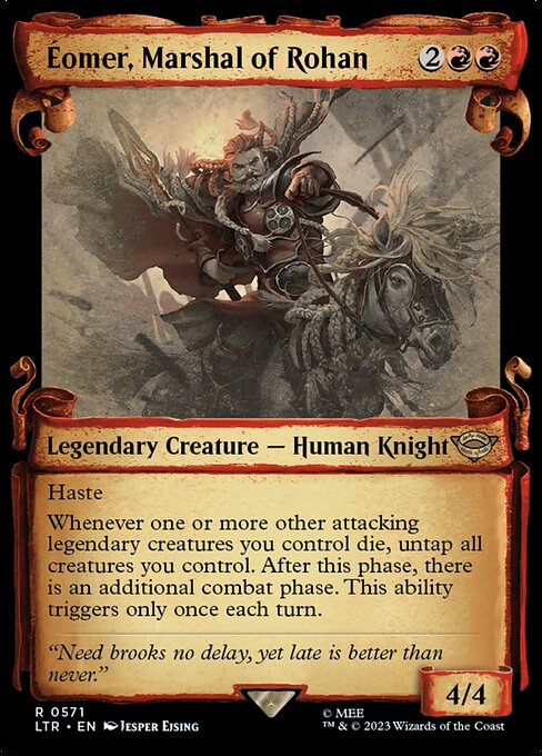 MTG Éomer, Marshal of Rohan LTR 571 Showcase Scrolls of Middle-earth Silver Foil
