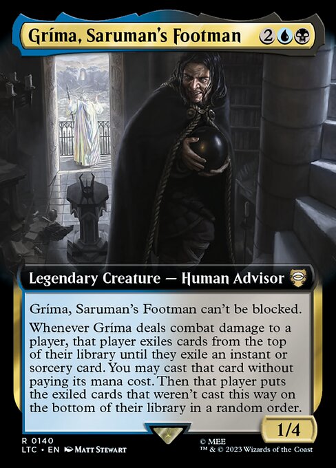 MTG Gríma, Saruman's Footman LTC 140 Extended Art Nonfoil