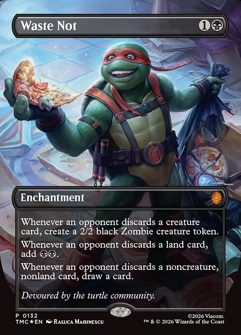 MTG Waste Not TMC 132 Borderless Pizza Bundle Promo Foil