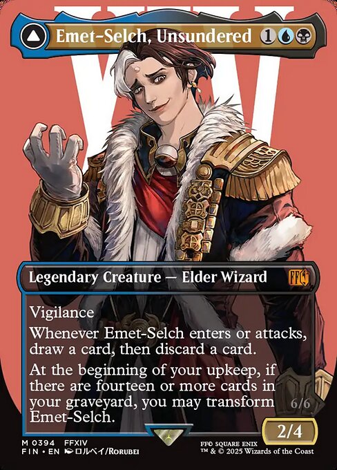 MTG Emet-Selch, Unsundered // Hades, Sorcerer of Eld FIN 394 Borderless Character Foil