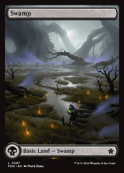 MTG Swamp FDN 287 Full-Art Character Land Nonfoil