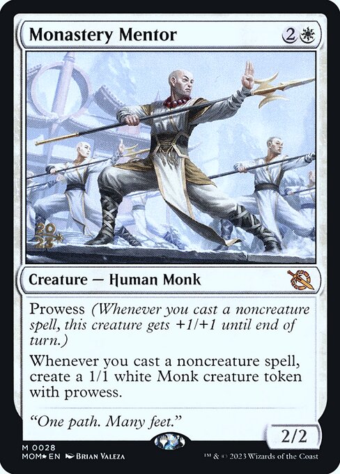 MTG Monastery Mentor PMOM 028s Prerelease Foil