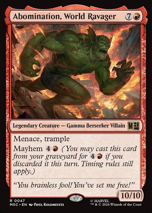 MTG Abomination, World Ravager MSC 047 Regular Nonfoil