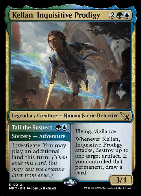 MTG Kellan, Inquisitive Prodigy // Tail the Suspect PMKM 212p Promo Pack Foil