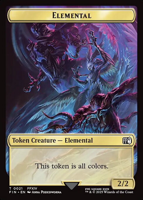 MTG Elemental Token FIN 021 Token Foil