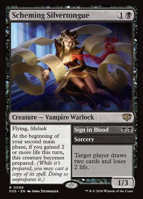 MTG Scheming Silvertongue // Sign in Blood SOS 099 Regular Foil