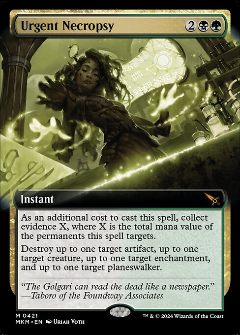 MTG Urgent Necropsy MKM 421 Extended Art Nonfoil