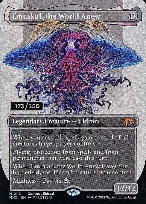 MTG Emrakul, the World Anew MH3 381z Serialized Borderless Concept Eldrazi Double Rainbow Foil
