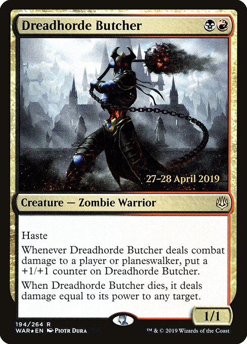MTG Dreadhorde Butcher PWAR 194S Prerelease Promo Foil front