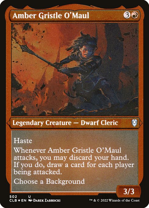 MTG Amber Gristle O'Maul CLB 502 Foil Etched Frame Etched